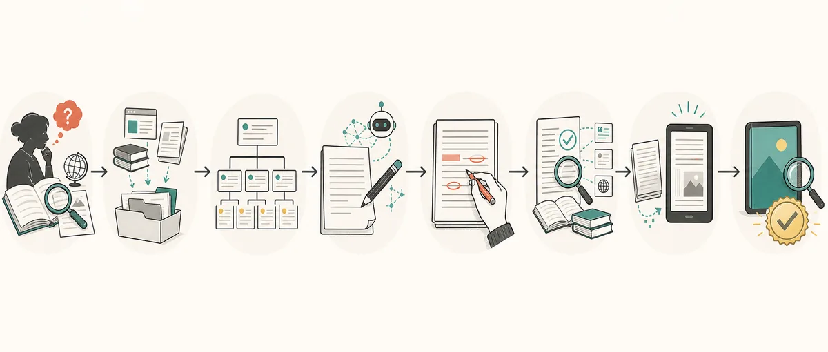 Acht Stationen vom Leserproblem über Recherche und Entwurf bis zur geprüften E-Book-Veröffentlichung