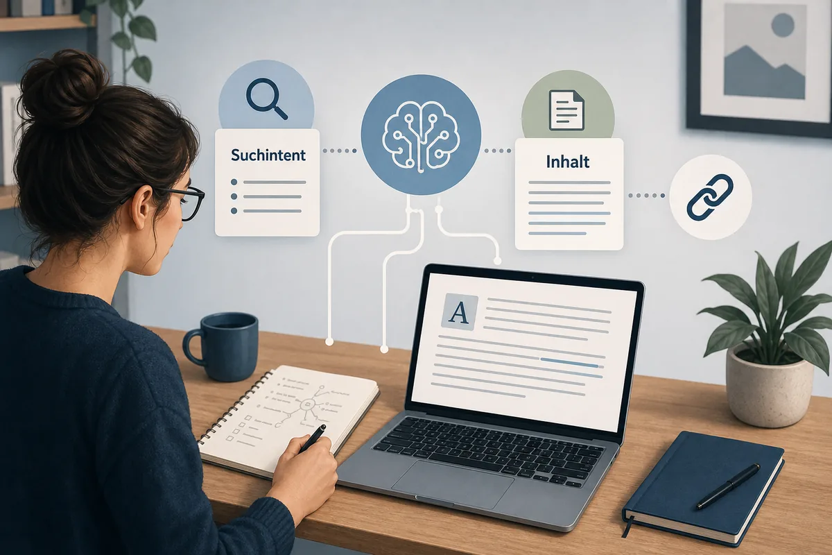 Creatorin plant mit KI einen Affiliate-Marketing-Workflow aus Suchintent, Inhalt und Anbieterlink